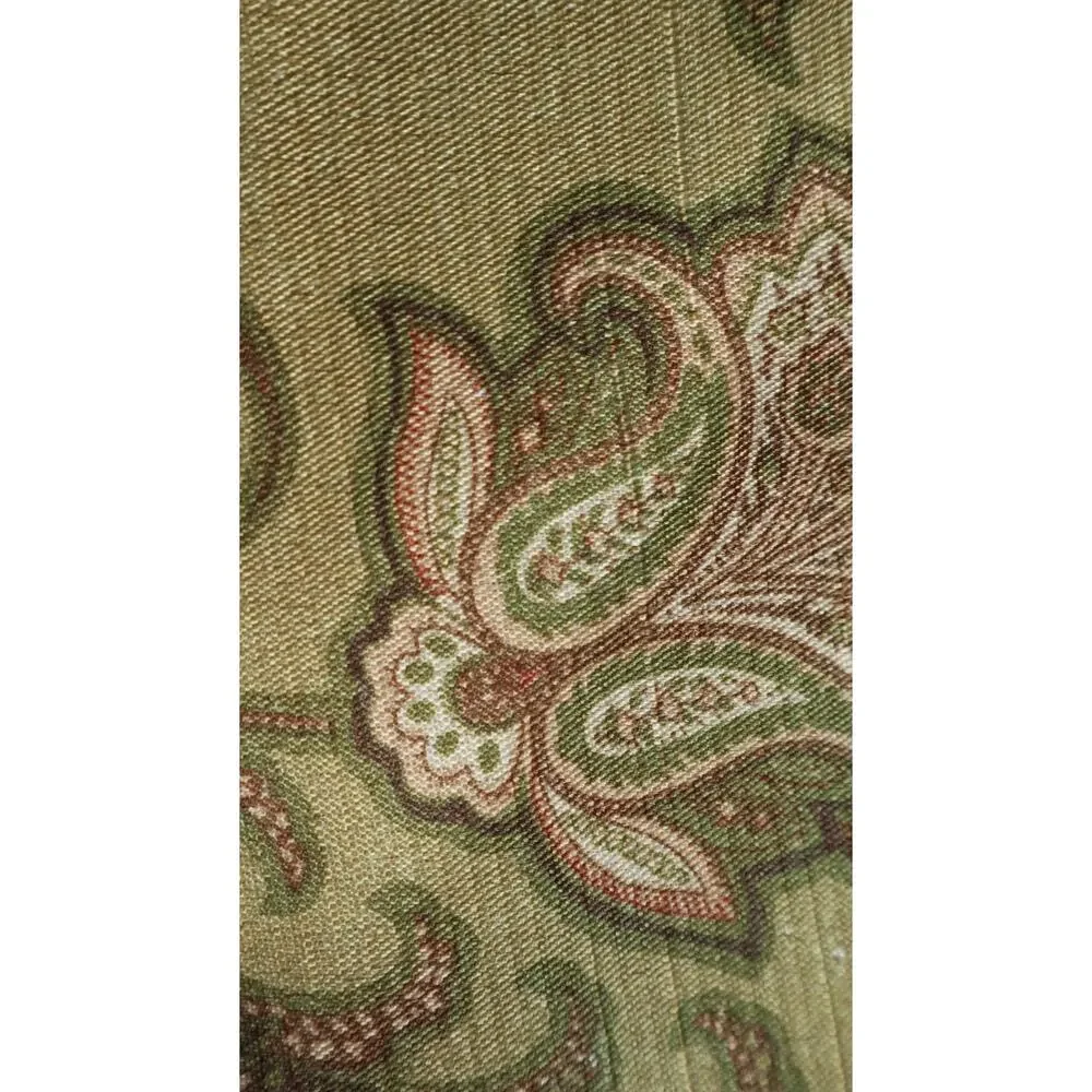 Vintage Y2K Sage Green Red Yellow Earthy Paisley KING Pillow Case Sham SET Boho